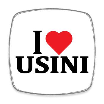 T-shirt Io amo Usini t-shirt Sardegna - Square fridge magnet - white - Front