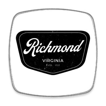 Richmond, Virginie – Vintage City Design - Magnet carré - blanc - Devant