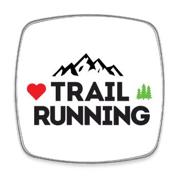 Ich liebe Trailrunning - Viereckiger Kühlschrankmagnet - Weiß - Vorne