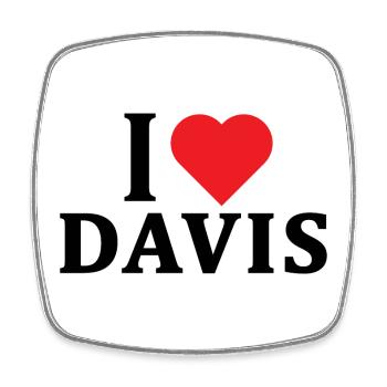 T-Shirt Ich liebe Davis T-Shirt Geschenkidee - Viereckiger Kühlschrankmagnet - Weiß - Vorne