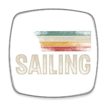 Sailing Sailor Sailboat Retro Vintage - Square fridge magnet - white - Front