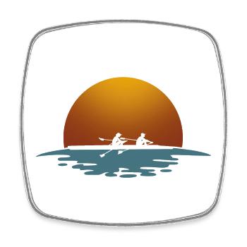 Rudern Ruderer Ruderboot - Viereckiger Kühlschrankmagnet - Weiß - Vorne