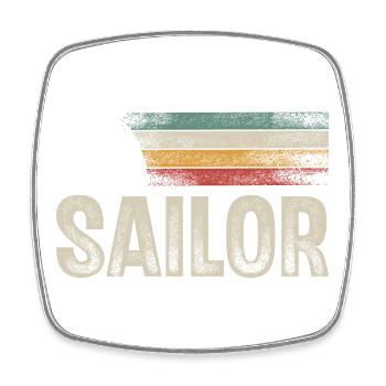 Voilier Voilier Voilier Rétro Vintage - Magnet carré - blanc - Devant