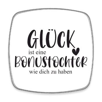 Tochter Bonustochter Kind Familie Geschenk Glück - Viereckiger Kühlschrankmagnet - Weiß - Vorne