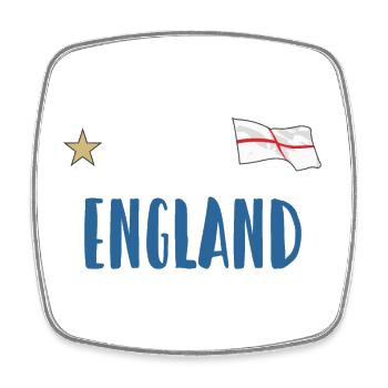 Maillot de football de l’Angleterre Drapeau anglais - Magnet carré - blanc - Devant