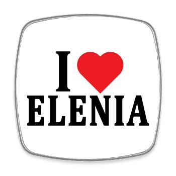T-Shirt Ich liebe Elenia T-Shirt Geschenkidee - Viereckiger Kühlschrankmagnet - Weiß - Vorne