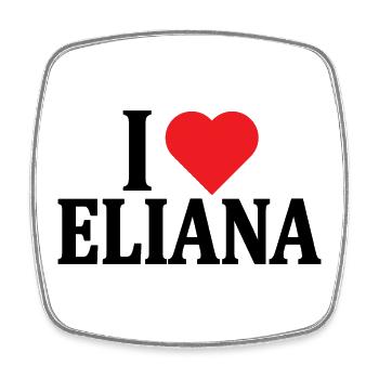 T-Shirt Ich liebe Eliana T-Shirt Geschenkidee - Viereckiger Kühlschrankmagnet - Weiß - Vorne