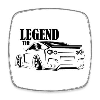 the legend GTR Auto Symbol Illustration Grafik - Viereckiger Kühlschrankmagnet - Weiß - Vorne
