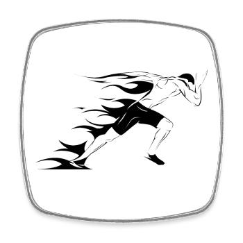 Läufer Symbol Illustration Sprinter Grafik icon - Viereckiger Kühlschrankmagnet - Weiß - Vorne
