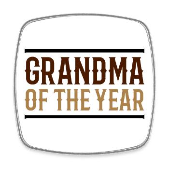 Grandma of the year (lines) - Square fridge magnet - white - Front