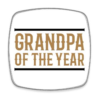 Grandpa of the year (Linien) - Viereckiger Kühlschrankmagnet - Weiß - Vorne