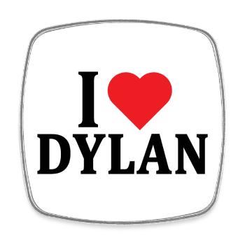 T-Shirt Ich liebe Dylan T-Shirt Geschenkidee - Viereckiger Kühlschrankmagnet - Weiß - Vorne