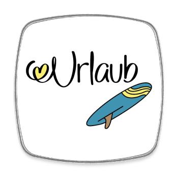 Urlaub mit Surfbrett - Viereckiger Kühlschrankmagnet - Weiß - Vorne