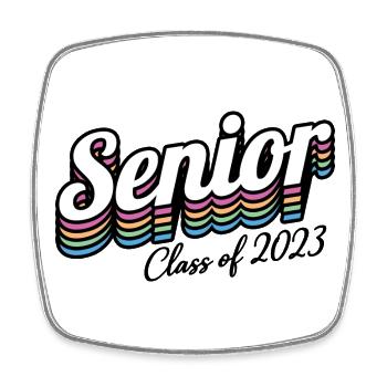 Senior Class Of 2023 Retro Graduation Party Gift - Square fridge magnet - white - Front