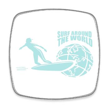 SURF autour du monde | Vectorgraphique - Magnet carré - blanc - Devant