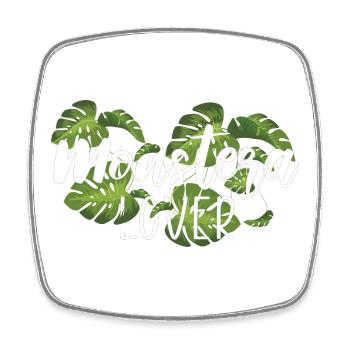 Monstera Lover Tropische Pflanzen Geschenk - Viereckiger Kühlschrankmagnet - Weiß - Vorne