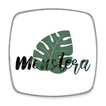 Monstera Vibes Green Motif Plants Gift - Square fridge magnet - white - Front
