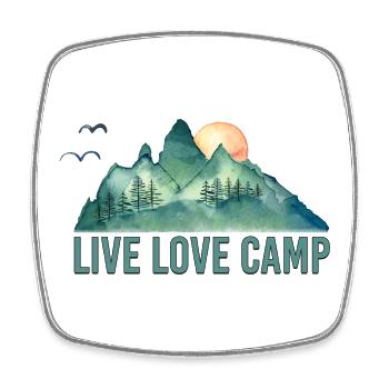 Live Liebescamp - Viereckiger Kühlschrankmagnet - Weiß - Vorne