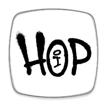 Hip-hop - Magnet carré - blanc - Devant