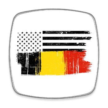 Yellow Red Brush Streak - Square fridge magnet - white - Front