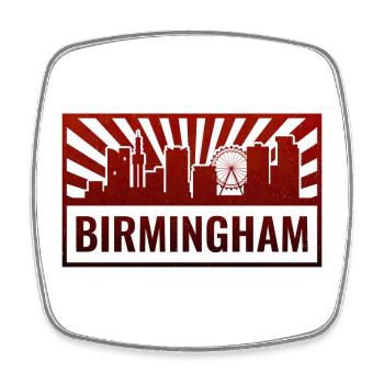 Birmingham Skyline Silhouette - Viereckiger Kühlschrankmagnet - Weiß - Vorne
