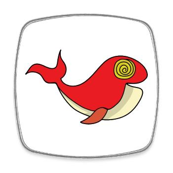 Whale with hypnotizing gaze - Square fridge magnet - white - Front