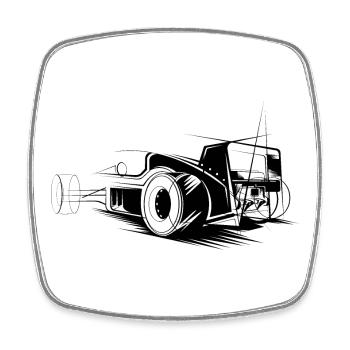 formula Illustration Symbol Auto Racing Logo icon - Viereckiger Kühlschrankmagnet - Weiß - Vorne