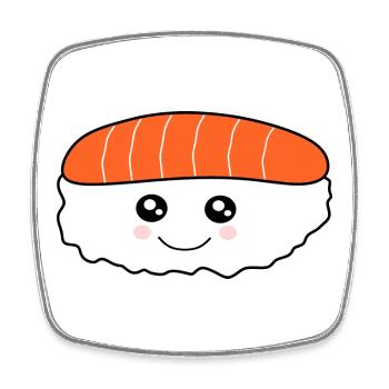 Kawaii Sushi-Rolle Kawaii food Kawaii Sticker - Viereckiger Kühlschrankmagnet - Weiß - Vorne