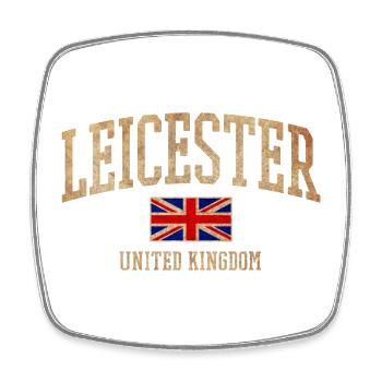 Emblème vintage de Leicester UK - Magnet carré - blanc - Devant