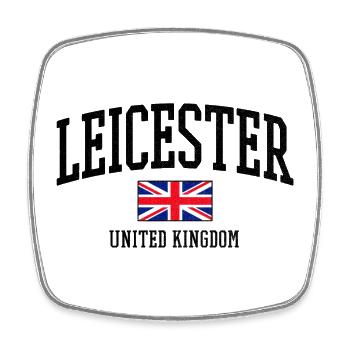 Maillot drapeau de Leicester – Imprimé ville britannique - Magnet carré - blanc - Devant