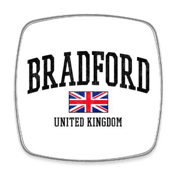 Chemise drapeau Bradford – Motif urbain britannique - Magnet carré - blanc - Devant