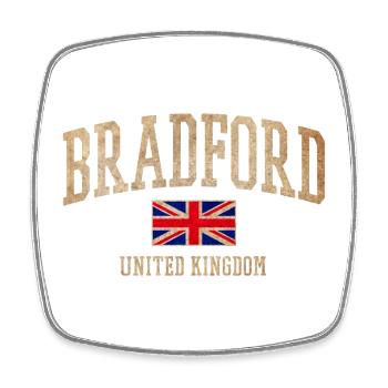 Bradford UK Vintage Banner - Viereckiger Kühlschrankmagnet - Weiß - Vorne