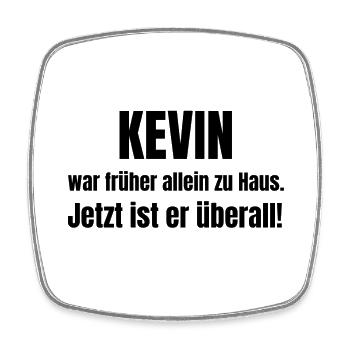 Kevin war früher allein zuhaus - Viereckiger Kühlschrankmagnet - Weiß - Vorne