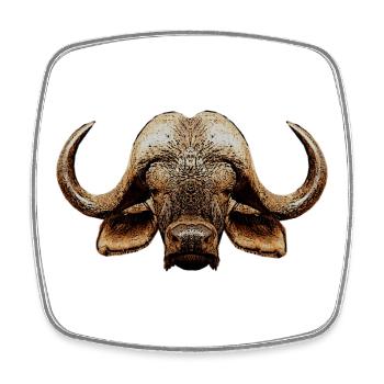 big 5, afrikanisches wildrind - Viereckiger Kühlschrankmagnet - Weiß - Vorne