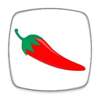 Lustiges Hot Chilli T-Shirt - Viereckiger Kühlschrankmagnet - Weiß - Vorne