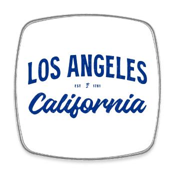 Los Angeles Kalifornien Retro Script - Viereckiger Kühlschrankmagnet - Weiß - Vorne