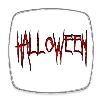Halloween in Horror Schrift - Viereckiger Kühlschrankmagnet - Weiß - Vorne