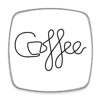 coffee one line Kunst cafe kaffee symbol Firma - Viereckiger Kühlschrankmagnet - Weiß - Vorne