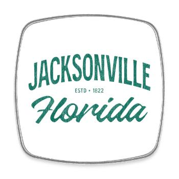 Jacksonville Florida Vintage Script - Viereckiger Kühlschrankmagnet - Weiß - Vorne