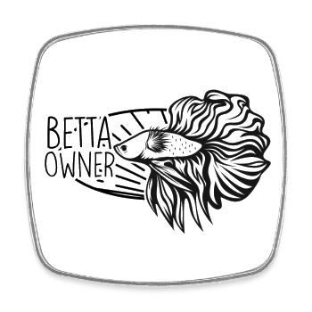 Betta Fish Besitzer Tropical Fish - Viereckiger Kühlschrankmagnet - Weiß - Vorne