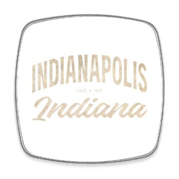 Vintage Indianapolis Script Logo - Viereckiger Kühlschrankmagnet - Weiß - Vorne