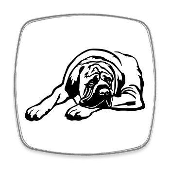 English Mastiff - Viereckiger Kühlschrankmagnet - Weiß - Vorne