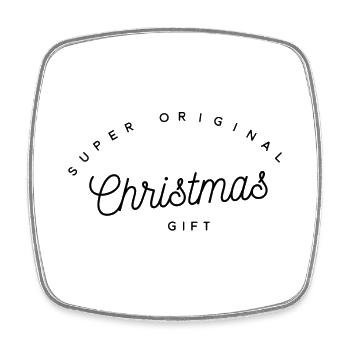 Cadeau de Noël Super Original | Texte de fête drôle - Magnet carré - blanc - Devant