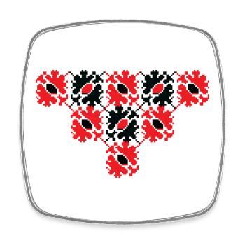 Decorative flowers - Traditional inspired design - Square fridge magnet - white - Front