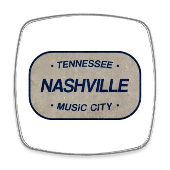 Tennessee Nashville Musik City Schild - Viereckiger Kühlschrankmagnet - Weiß - Vorne