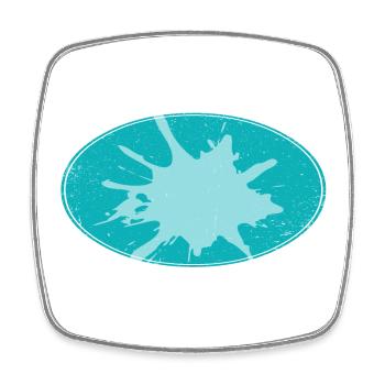 Oval Flash Background schmutzing - Square fridge magnet - white - Front