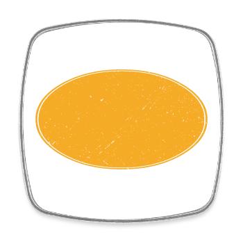 Ovaler Background schmutzig gold-gelb - Viereckiger Kühlschrankmagnet - Weiß - Vorne