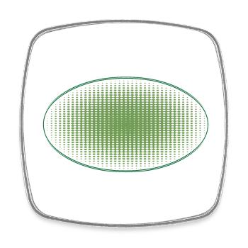 Oval grün gepunktet, mit Rahmen - Viereckiger Kühlschrankmagnet - Weiß - Vorne