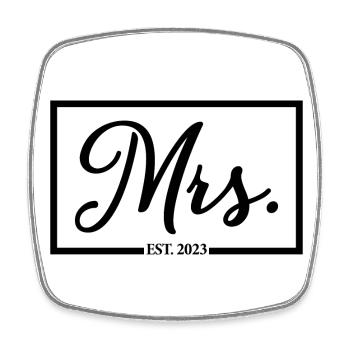 Mme Est. 2023 Fiançailles Mariage Douche nuptiale - Magnet carré - blanc - Devant