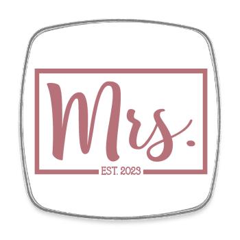 Mme Est. 2023 Fiançailles Mariage Douche nuptiale - Magnet carré - blanc - Devant